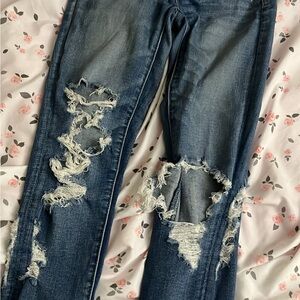 American Eagle Outfitters Ripped Blue Boyfriend Jeans